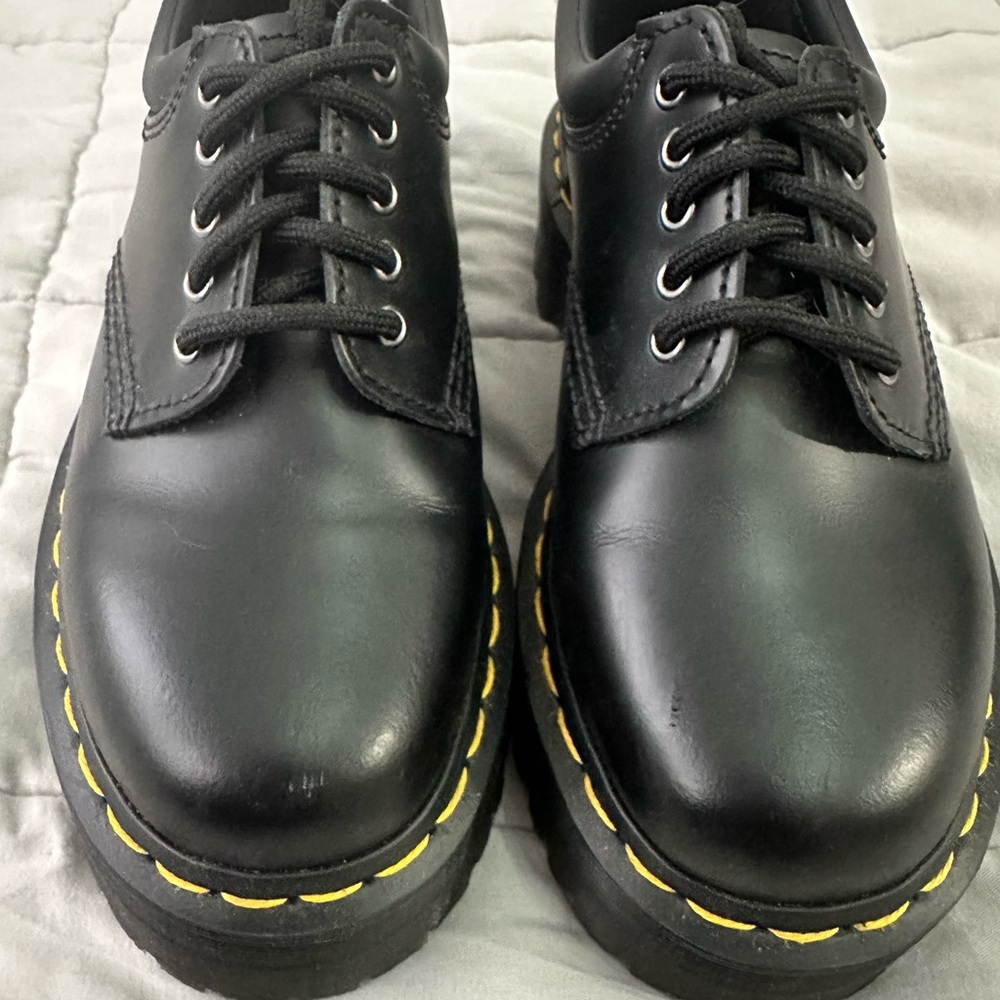 Dr. Martens Black Leather Platform Oxfords Shoes